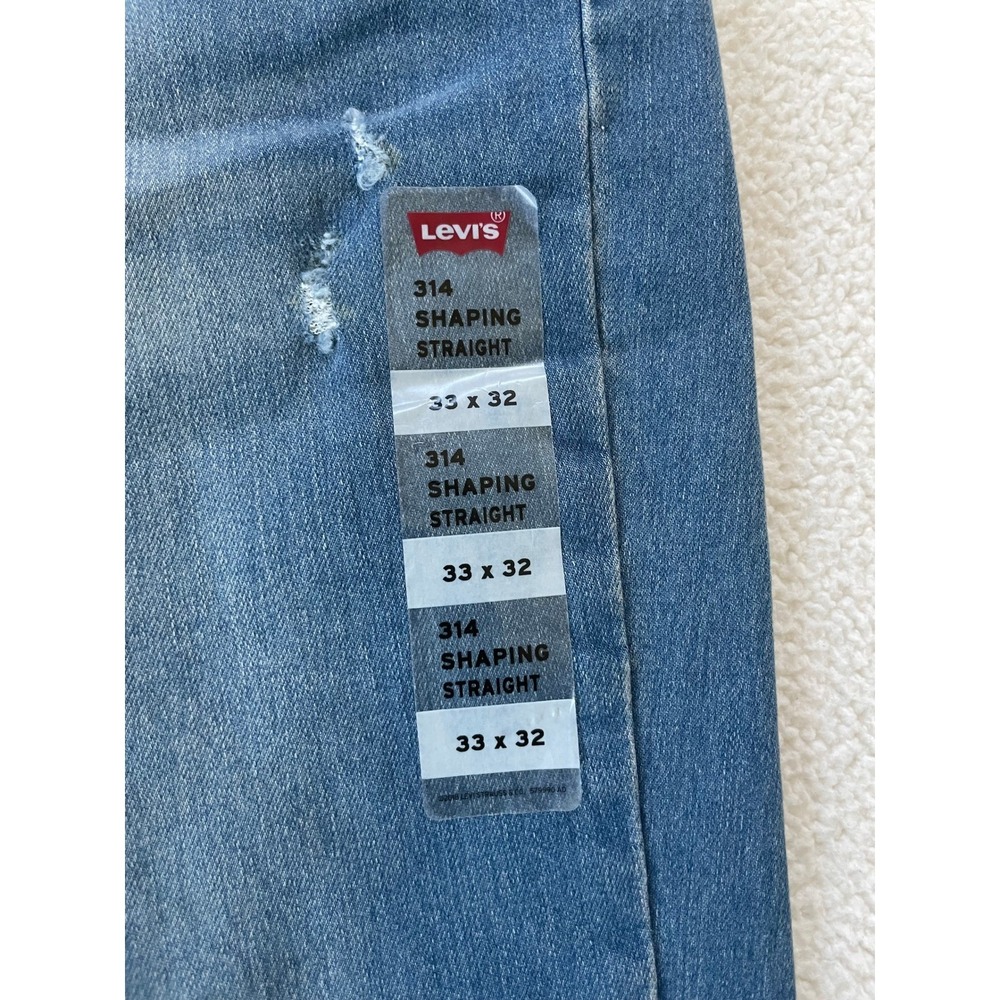 Levi Women 33 314 Shaping Straight Jeans Blue Stellar Stretch Mid Rise - Picture 12 of 16